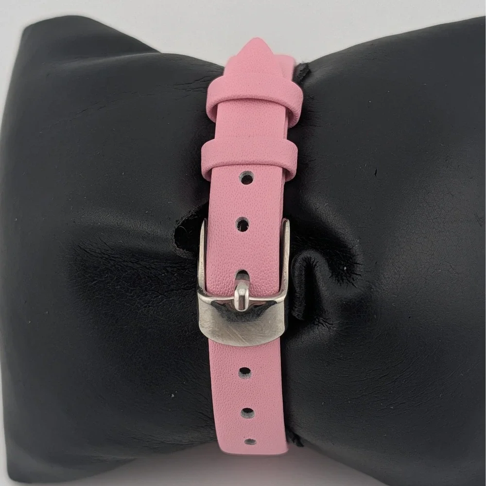 Anne‎ Klein Womens Watch MOP Spider Web Dial Pink Strap Two Tone 100FT WR